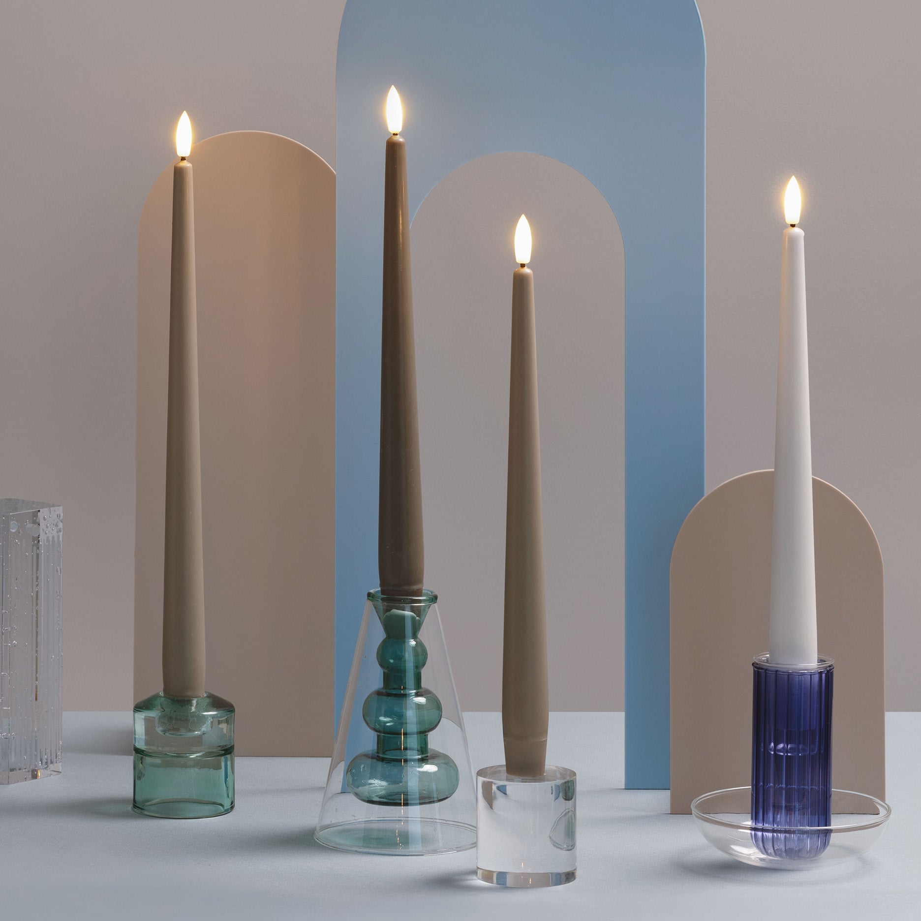 LED taper candle 2 stk 2,3x25 cm sand